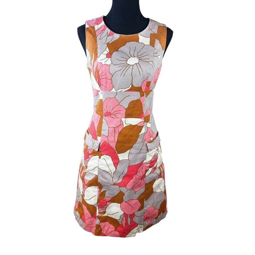 Boden 4L bloom through gloom retro 70’s shift dress Floral Spring Feminine